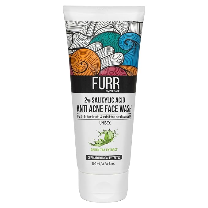 Furr By Pee Safe 2% Salicylic Acid & Green Tea Anti Acne Face Wash - 100ml