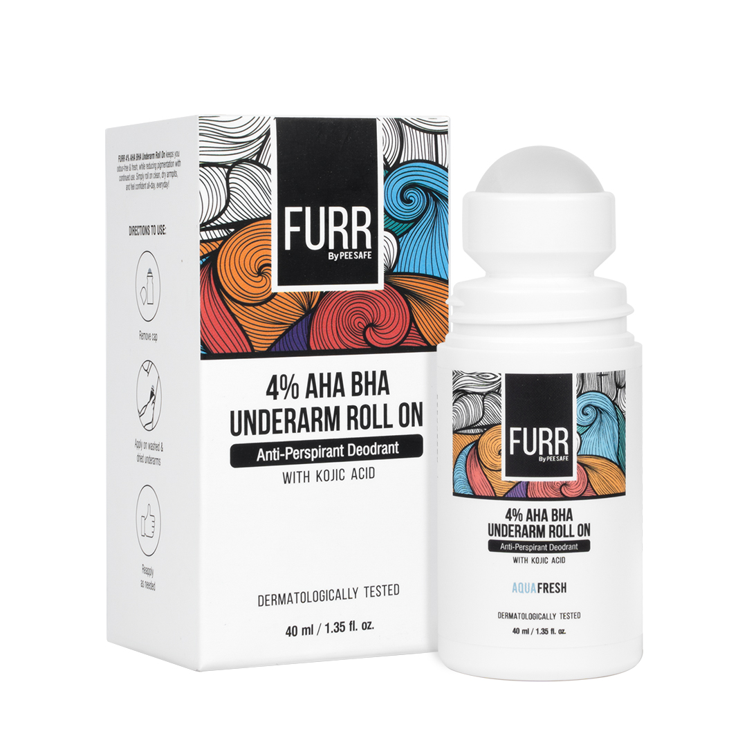 Furr By Pee Safe 4% AHA BHA Underarm Roll On FreshAqua Fragrance - 40ml