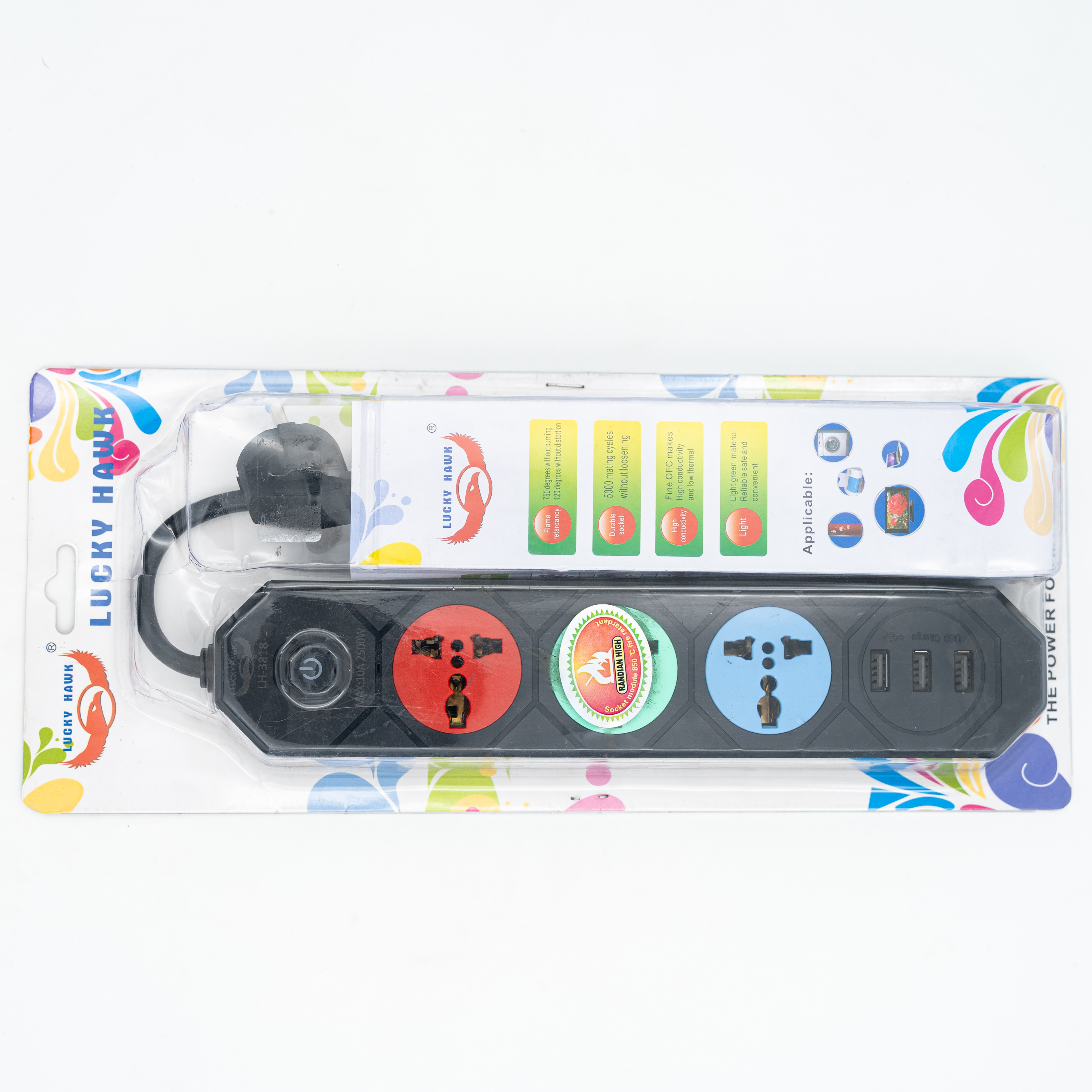 3 Port and 3 USB Port Extension Cord MRP 1220