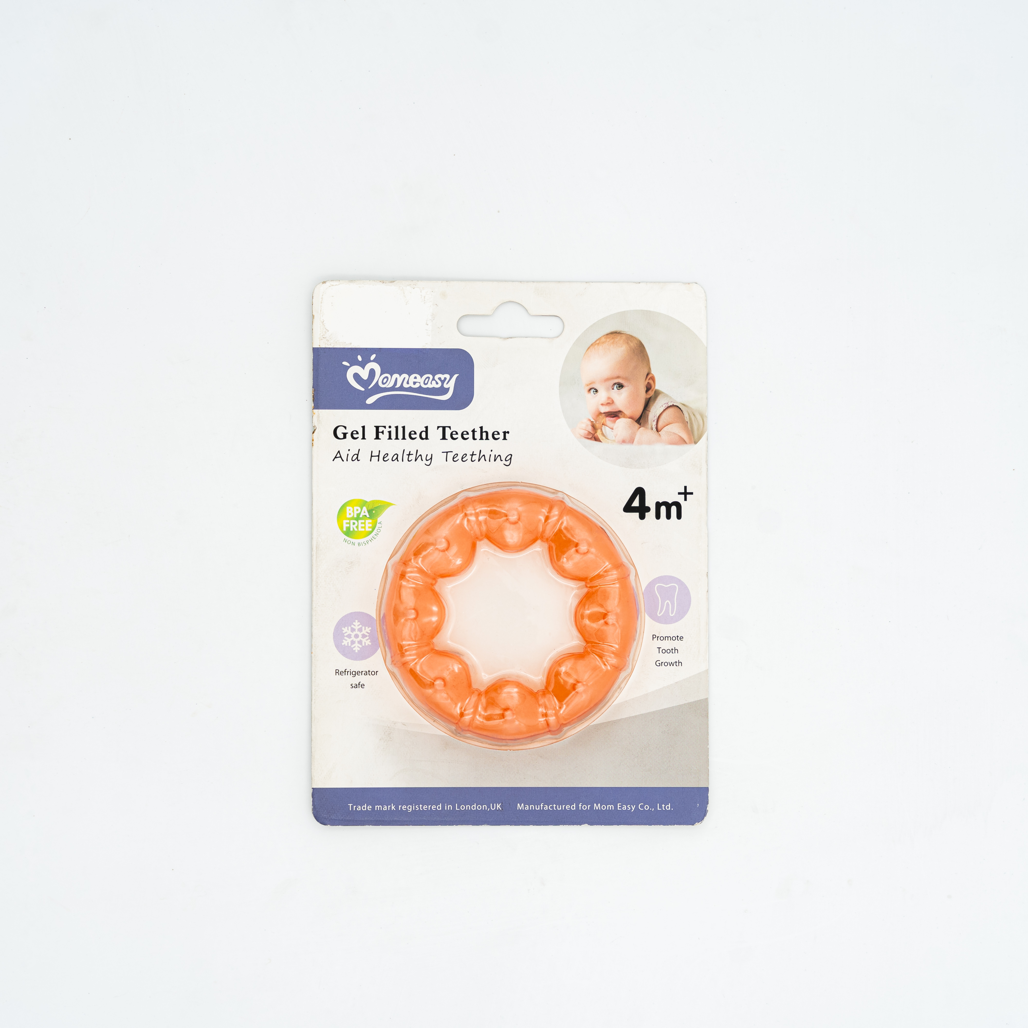 Momeasy Gel Filled Teather Orange Color Ring Design for 4month+ Baby Accessories MRP 330