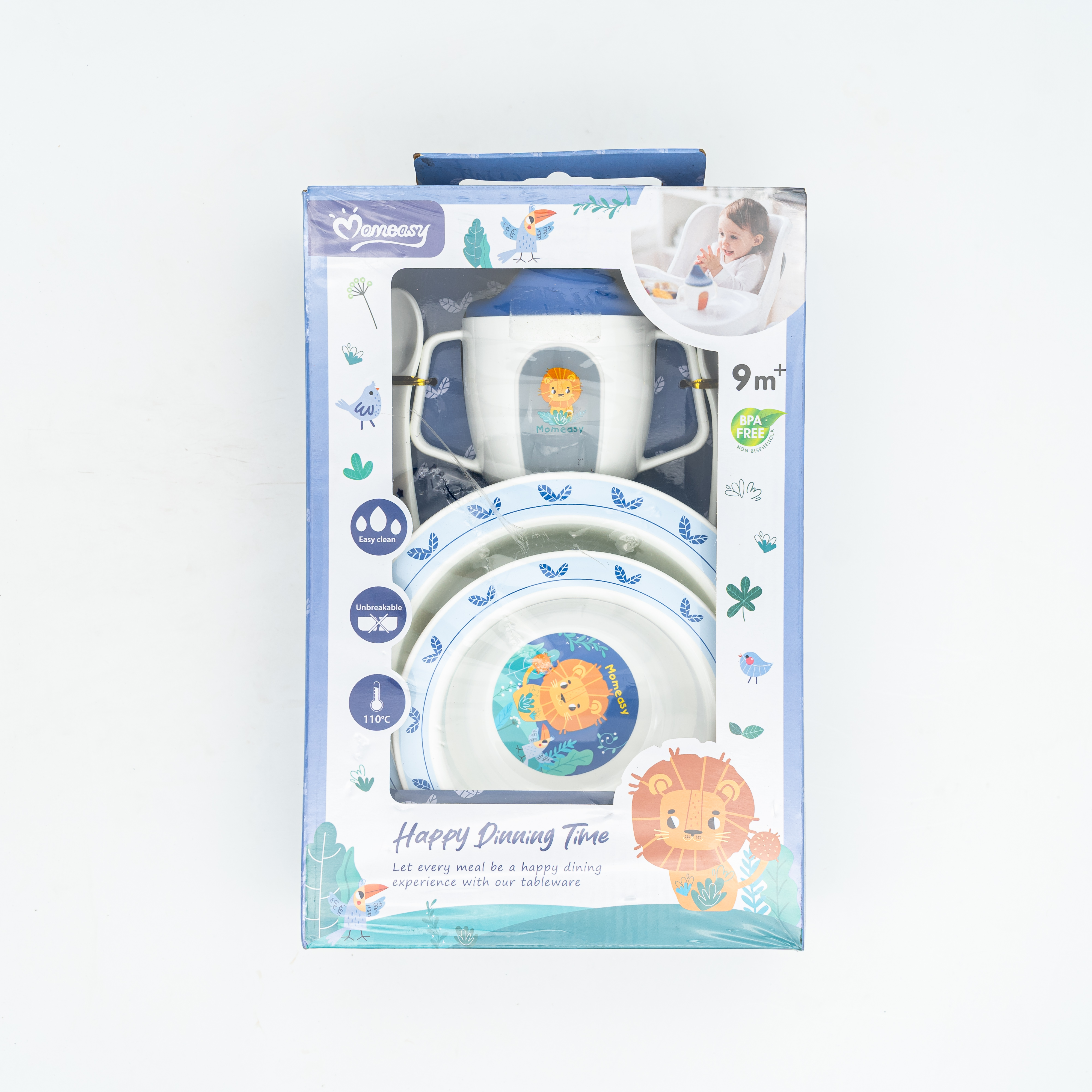 Momeasy Feeding Bowl Set with Water Bottle (Blue) Baby Accessories MRP 1785