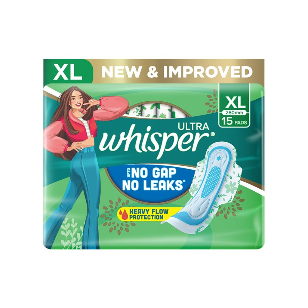 Whisper Ultra Clean XL 15's Sanitary Pads  MRP 600
