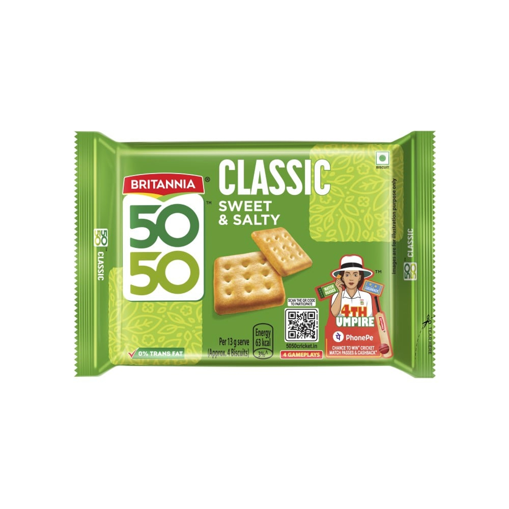 Britannia 50-50 Sweet & Salty Biscuits 150g MRP 50