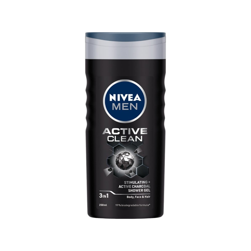 Nivea Men Active Clean Shower Gel Body Wash 250mL MRP 425