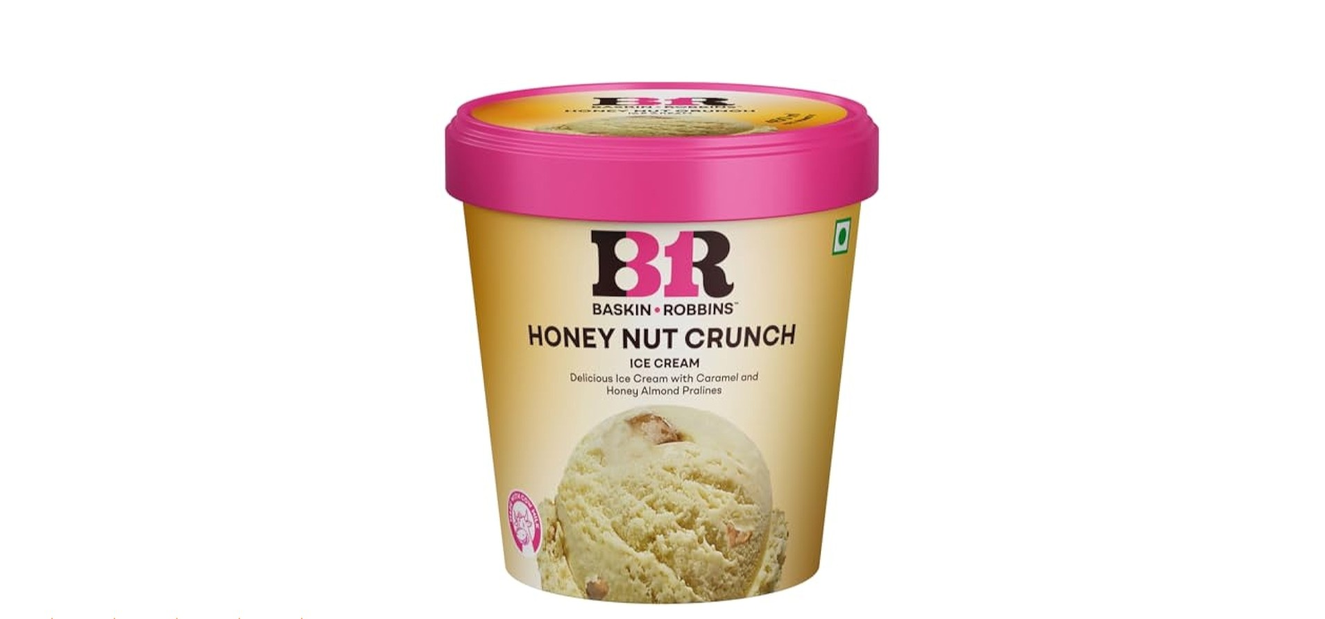Baskin & Robin Honey Nut Crunch Divine Tub 450mL MRP 1235