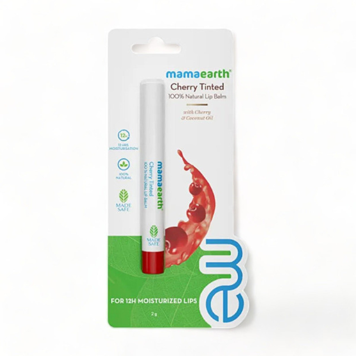 Mama Earth Cherry Tinted 100% Natural Balm Lip Care 2g MRP 478.4