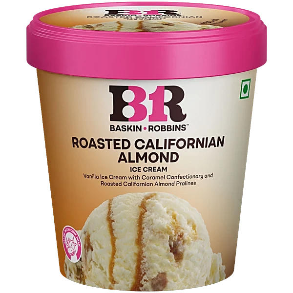 Baskin & Robin Roasted California Almond Divine Tub 450mL MRP 1235