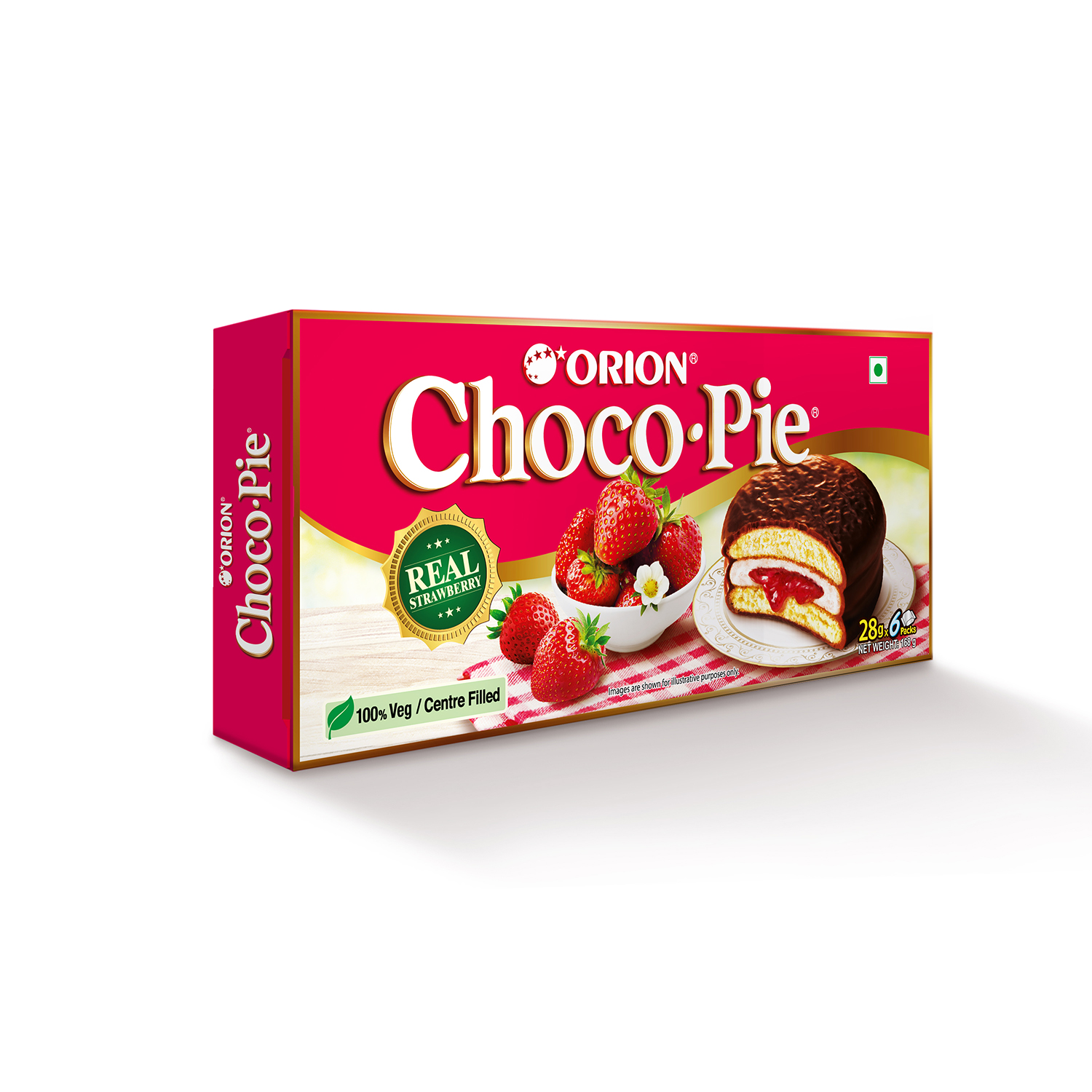 Orion Strawberry Choco-Pie Soft Chocolate Bar MRP 175