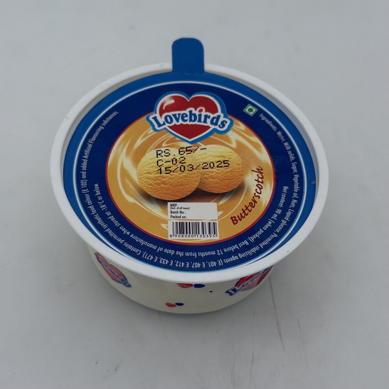 Lovebirds Butterscoth Big Cup Icecream Tub MRP 65