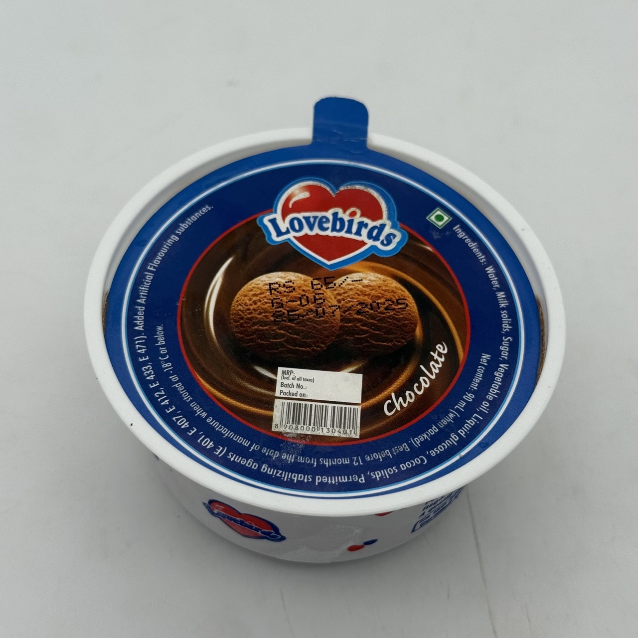 Lovebirds Chocolate Big Cup Icecream Tub MRP 65