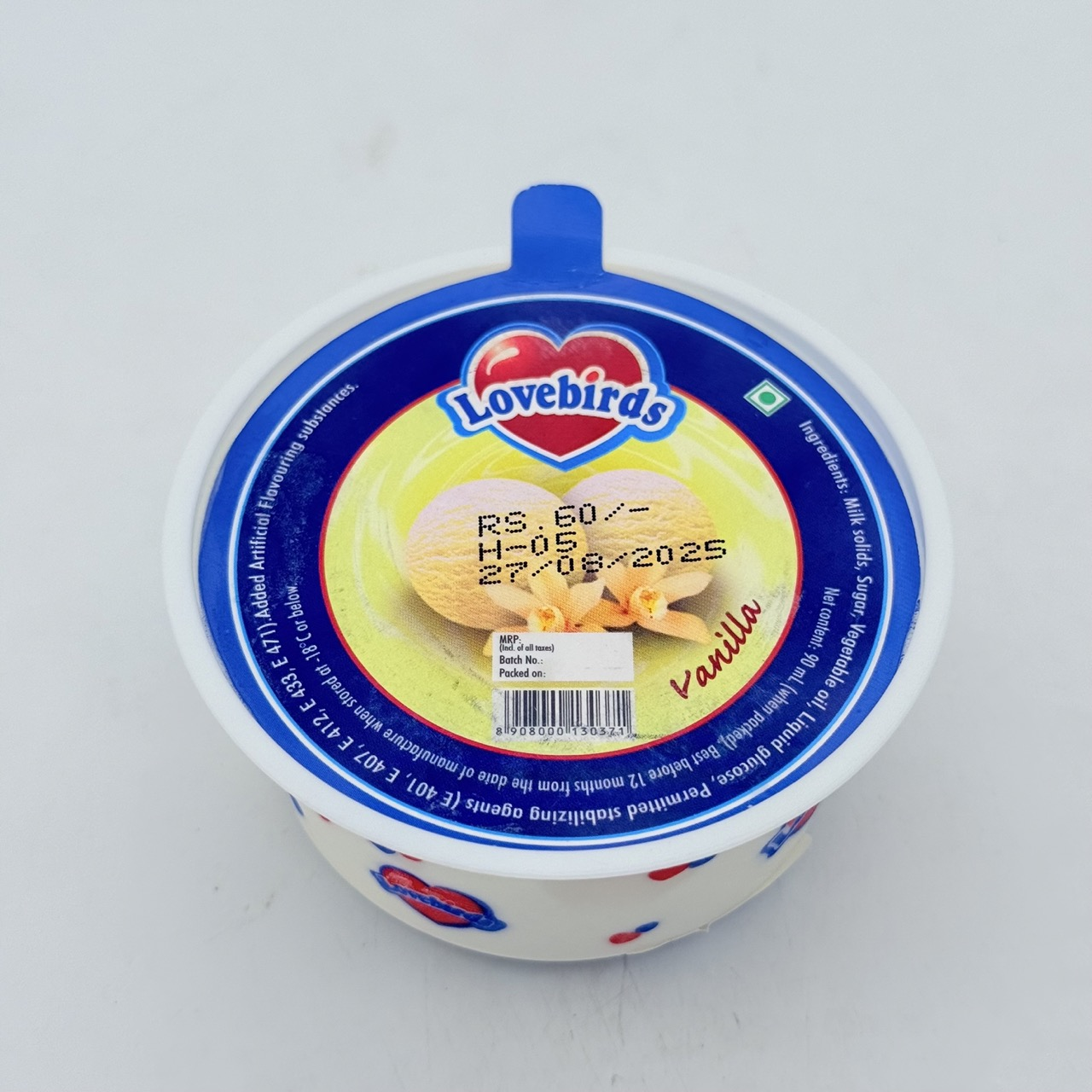 Lovebirds Vanilla Big Cup Icecream Tub MRP 60