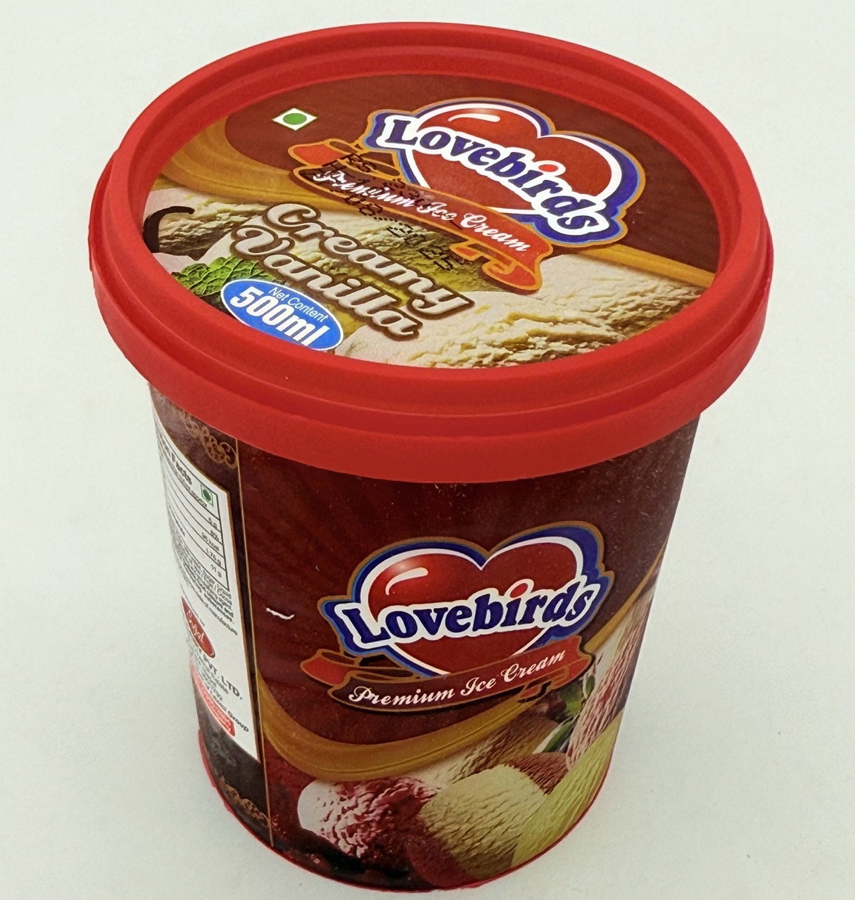 Lovebirds Vanilla Icecream Tub 500 mL MRP 230