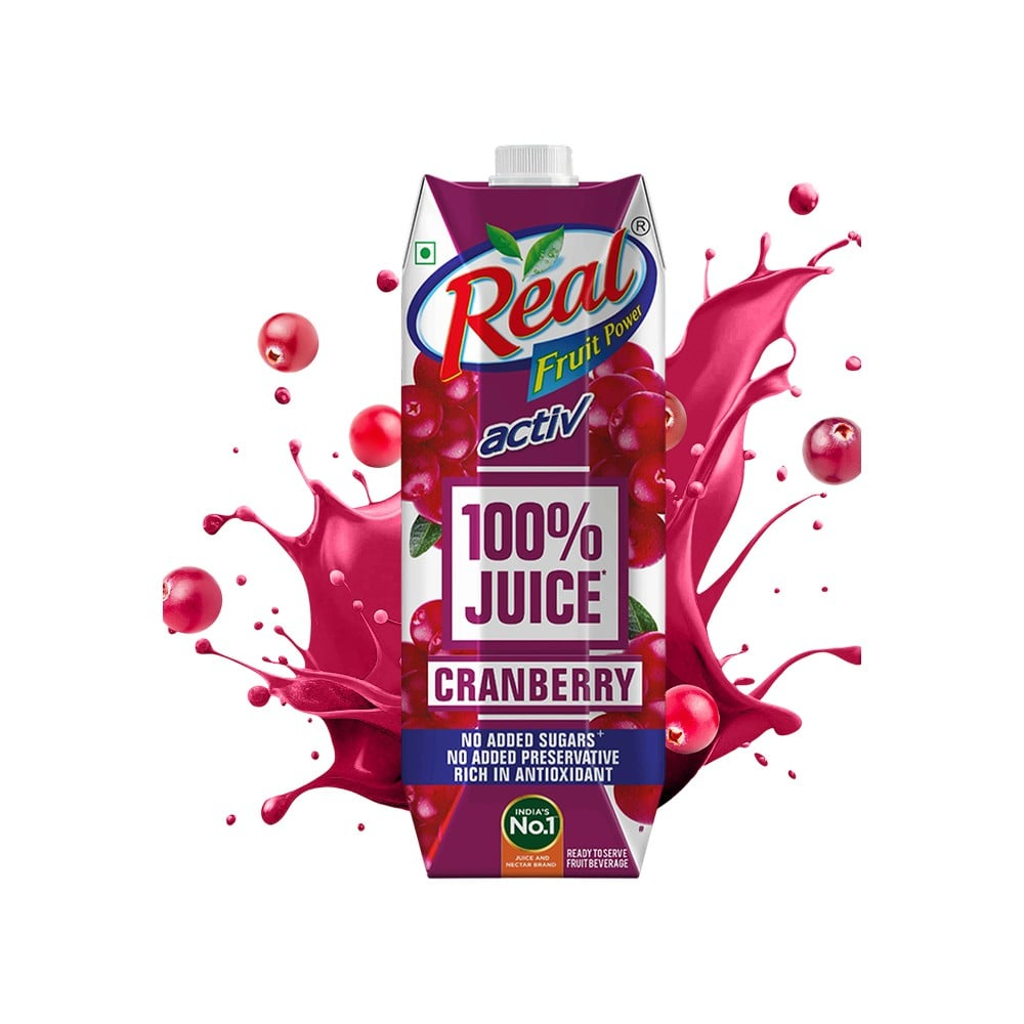 Real Active Cranberry Fruit Juice 1L MRP 325