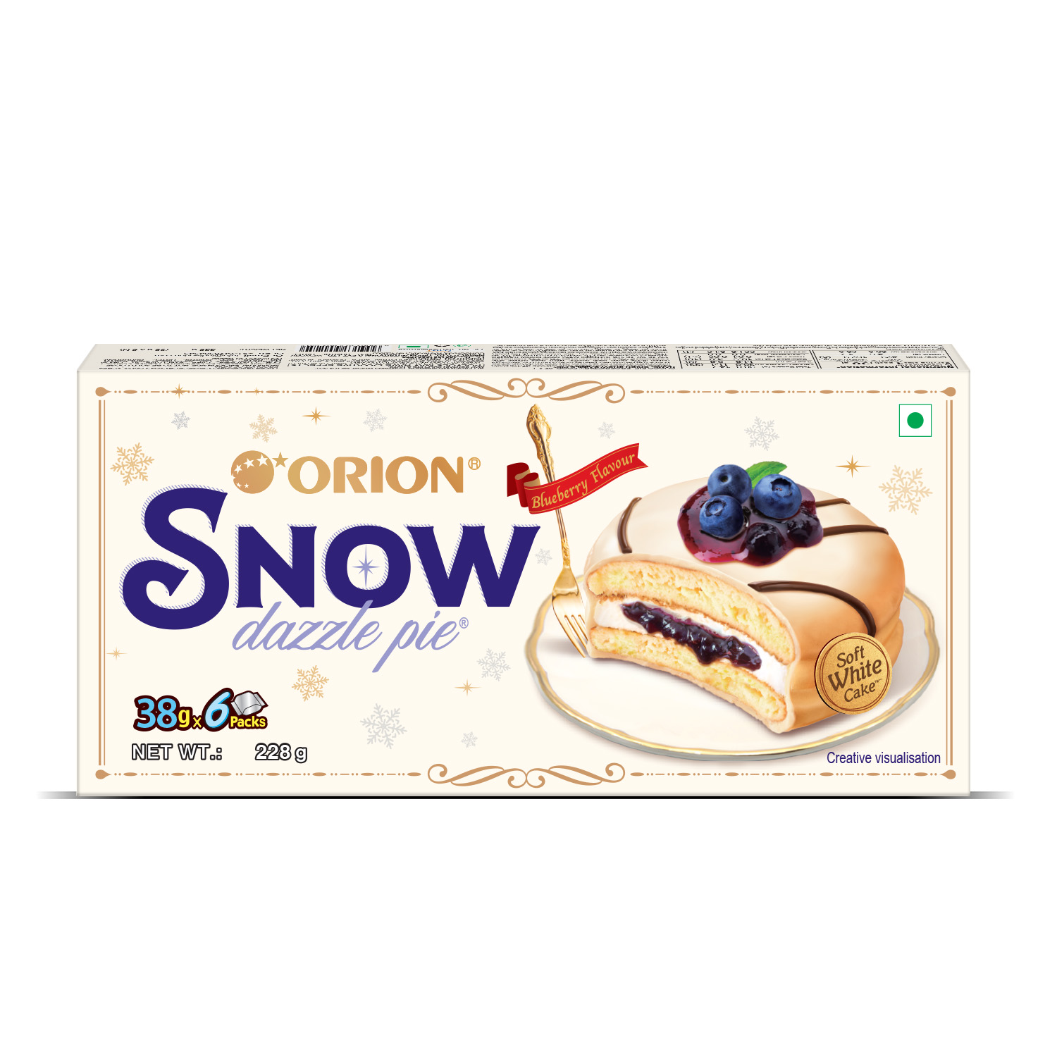Orion Snow Dazzle Pie-Blueberry Flavor  Choco pie-(38g*6Pack)