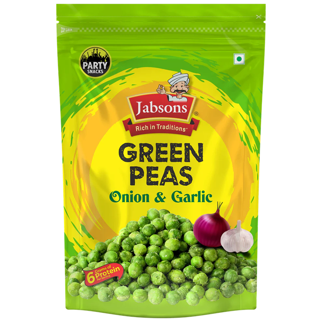 Jabsons Foods Green Peas Onion Garlic Namkeen 400gm MRP 530