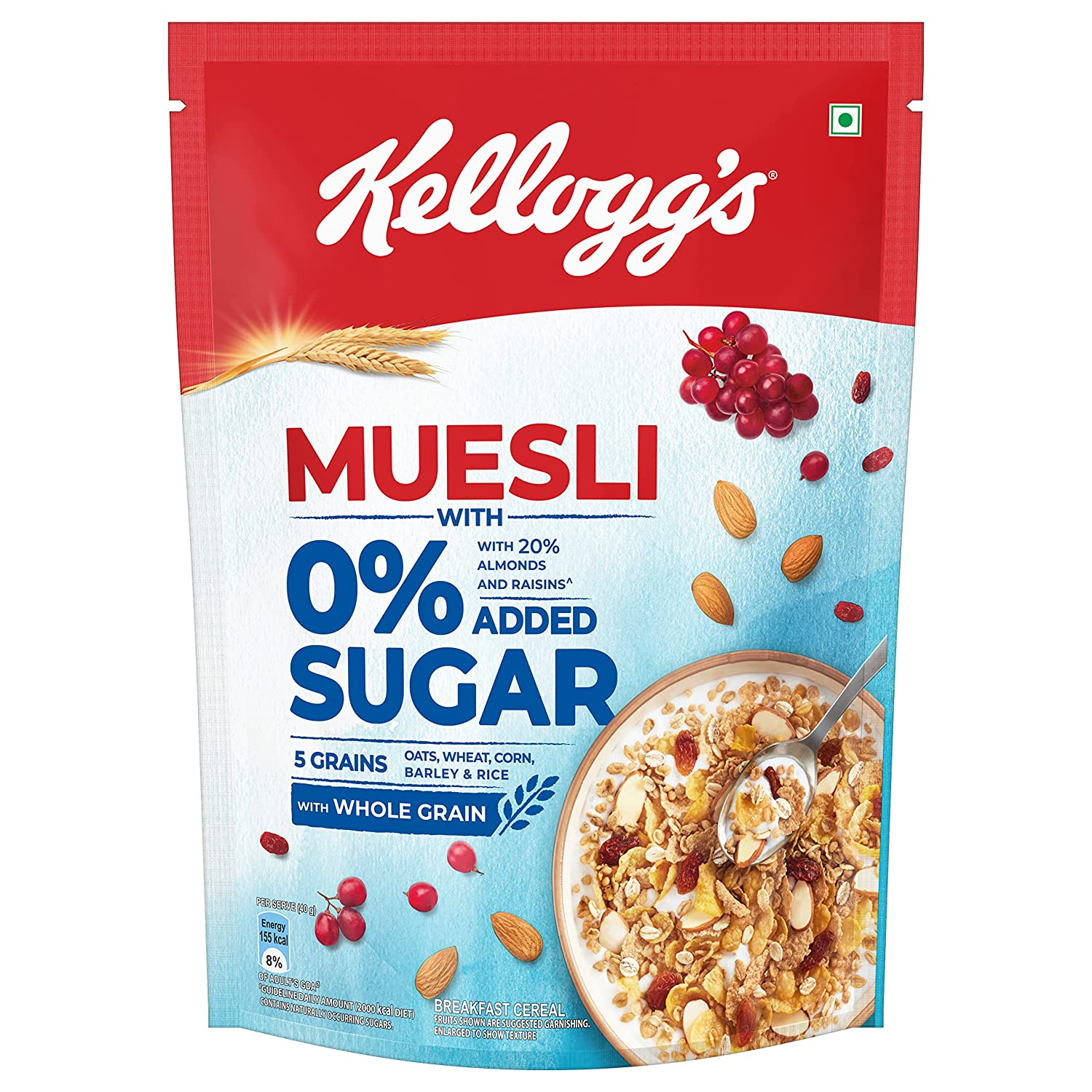 Kelloggs No Added Sugar Muesli 500 g MRP 650