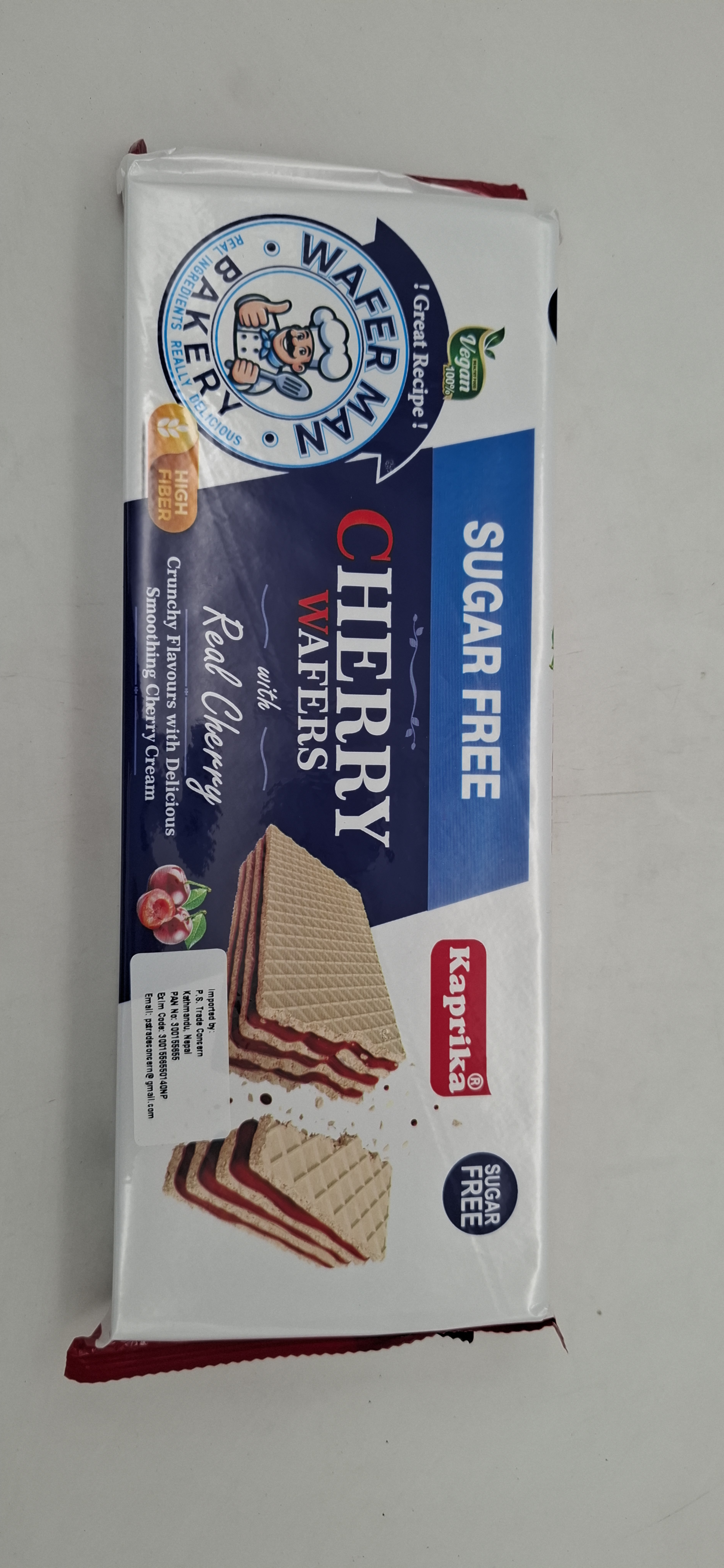 Kaprika Sugarfree Wafer cherry 150g MRP 350