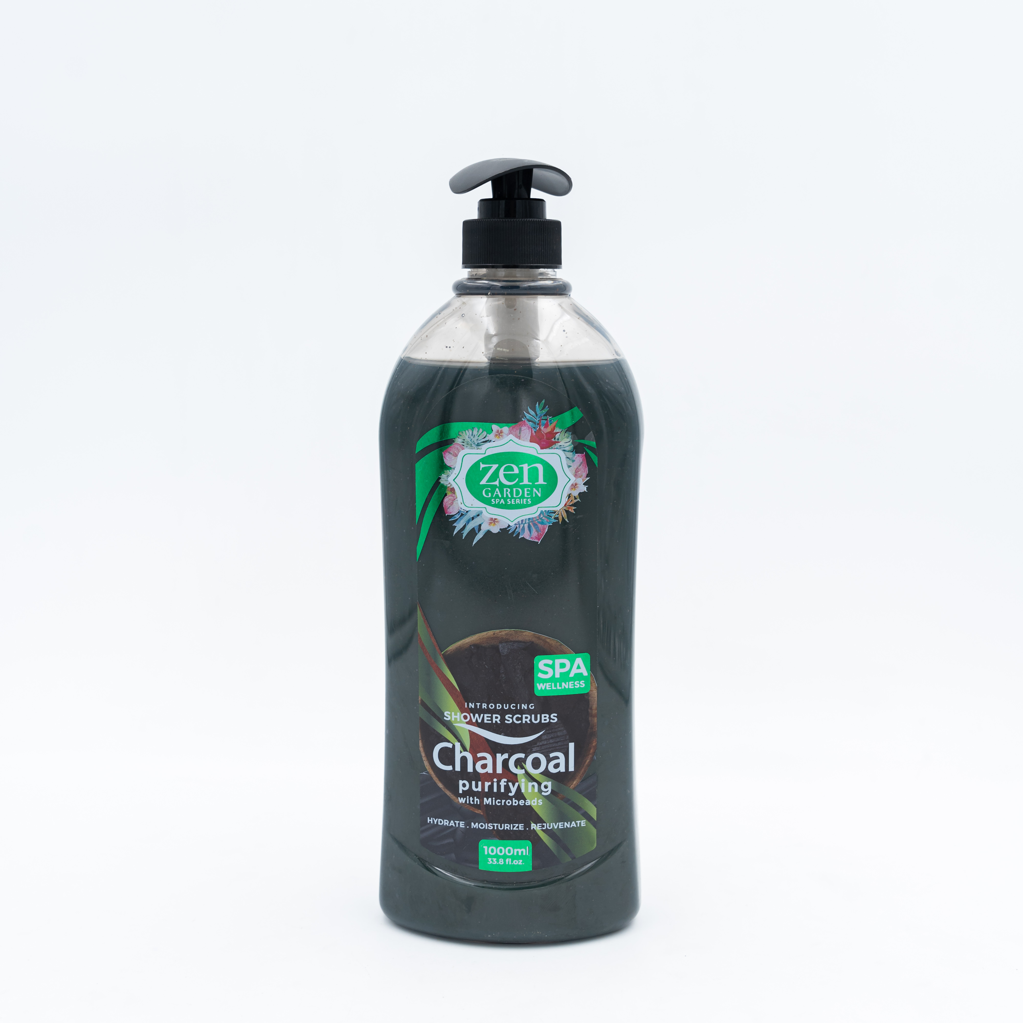 ZEN SHOWER SCRUB SPA -CHARCOL 1L MRP1024